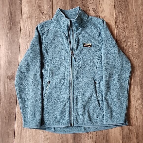L.L. Bean Women's Size M Teal Fleece Lined Bomber Insulated Sweatshirt - Picture 1 of 5